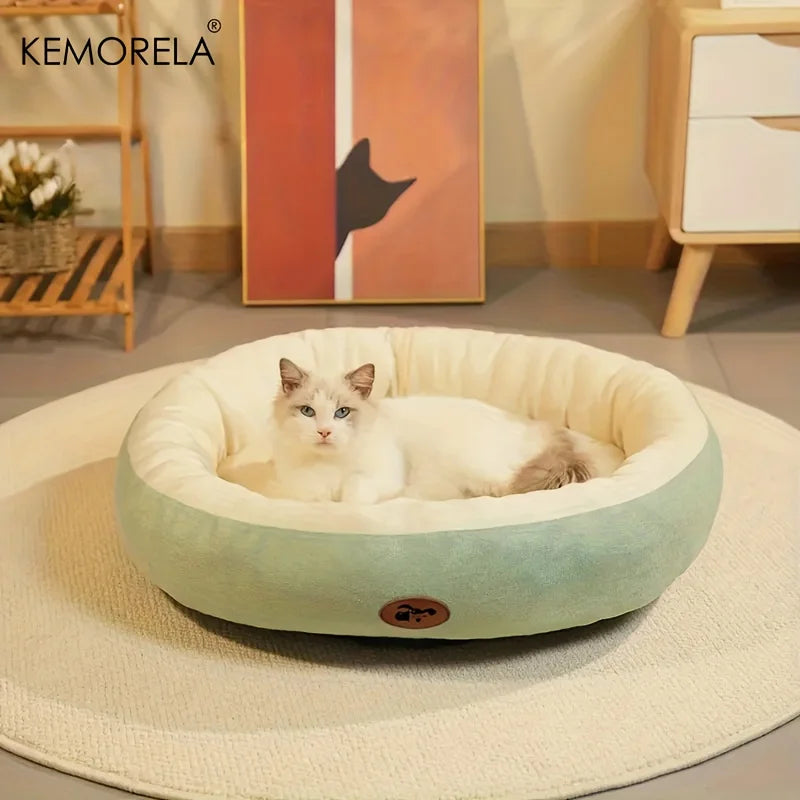 Plüsch-Oval-Haustierbett für Hunde und Katzen