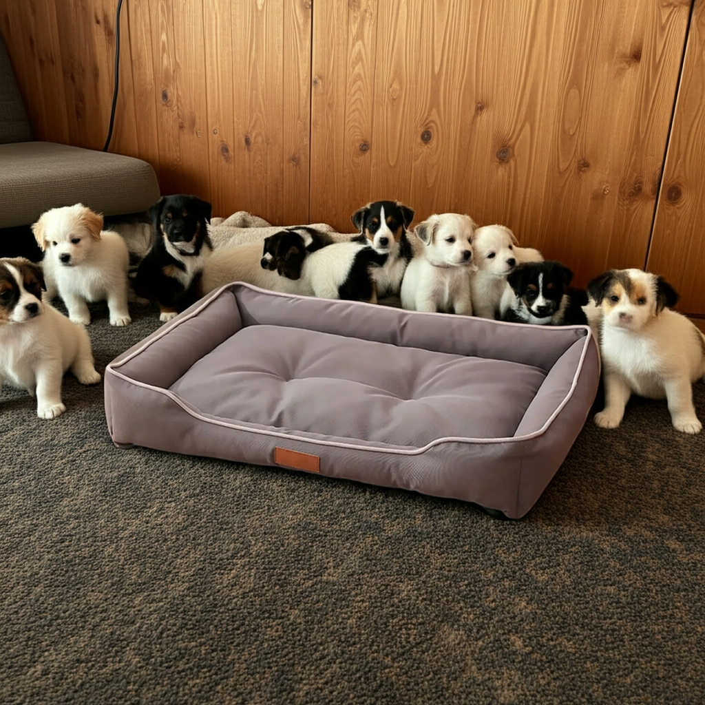Hundebett,  vier Jahreszeiten